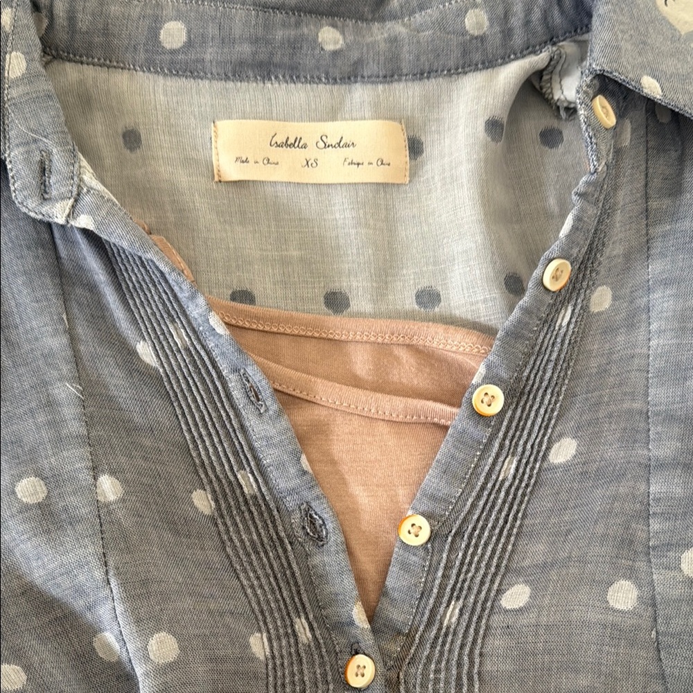 Isabella Sinclair Blue Polka Dot Blouse